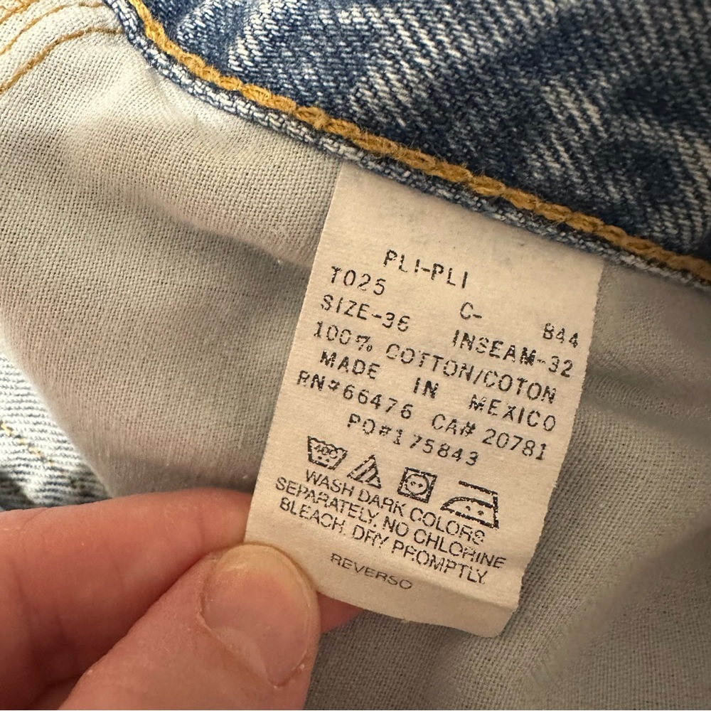 Tommy Hilfiger‎ Vintage y2k 90s Light Wash Cotton Paper Tag Blue Jeans - Picture 5 of 5